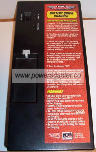AIR RAGE WLB-33811-33211-50527 BATTERY QUICK CHARGER - Click Image to Close